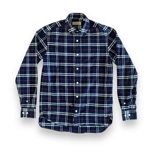 Burberry Simpson Check Long Sleeve Button Up Shirt Men’s Small Plaid